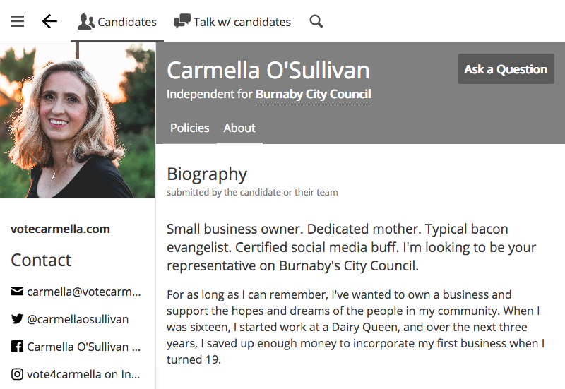 An image of a candidate profile